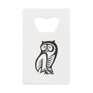 Uil Symbool Zwart Creditkaart Flessenopener