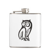 Uil Symbool Zwart Heupfles (Voorkant)