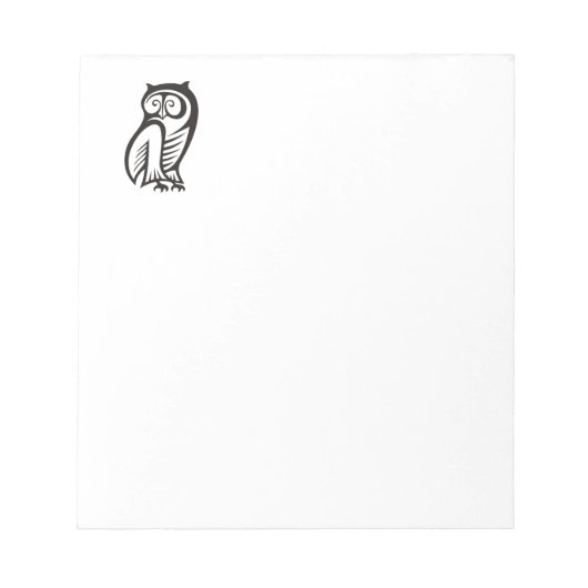 Uil Symbool Zwart Notitieblok (Voorkant)