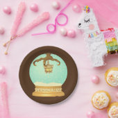 Uil talon en bot kroonluchter herfst sneeuw wereld papieren bordje (Feest)