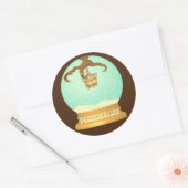Uil talon en bot kroonluchter herfst sneeuw wereld ronde sticker (Envelop)