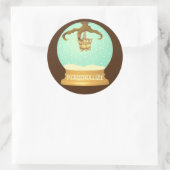 Uil talon en bot kroonluchter herfst sneeuw wereld ronde sticker (Tas)