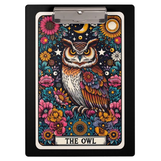 Uil Tarotkaart – Mystieke Wijsheid Klembord (Voorkant)