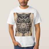 "Uil Tattoo geprinte T-shirts: een stijlvolle fusi T-shirt (Voorkant)