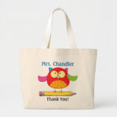 Uil Teacher Canvas tas (Voorkant)