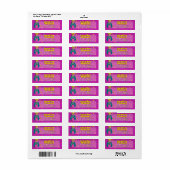 Uil Teal Paars Adreslabel Etiket (Full Sheet)