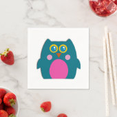 Uil Teal Paarse Servetten Kinderfeestje (Insitu)