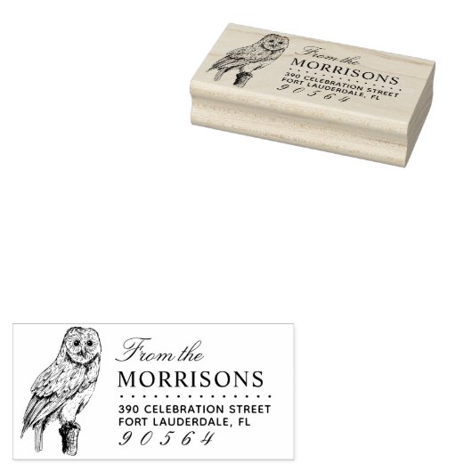  Uil Tekening Familienaam Retouradres Rubberstempel (Gestempeld)