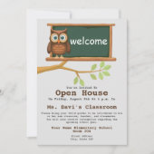 Uil Terug naar School Classroom Open Huis Uitnodig Kaart (Voorkant)