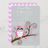 Uil Theme Baby shower Kaart (Voorkant / Achterkant)