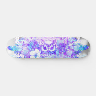 Uil Totem Dreamcatcher Bloemenveer Paarse Grijs Persoonlijk Skateboard