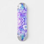 Uil Totem Dreamcatcher Bloemenveer Paarse Grijs Persoonlijk Skateboard (Voorkant)