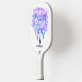 Uil Totem Dreamcatcher Bloemenveer Paarse Tint Pickleball Paddle (Links)