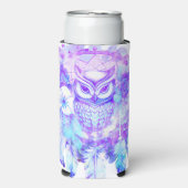 Uil Totem Dreamcatcher Bloemenveer Paarse Tint Seltzer Blikjeskoeler (Seltzer Voorkant)