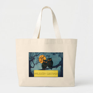 Uil Tree Night Volle Maan Halloween Grote Tote Bag