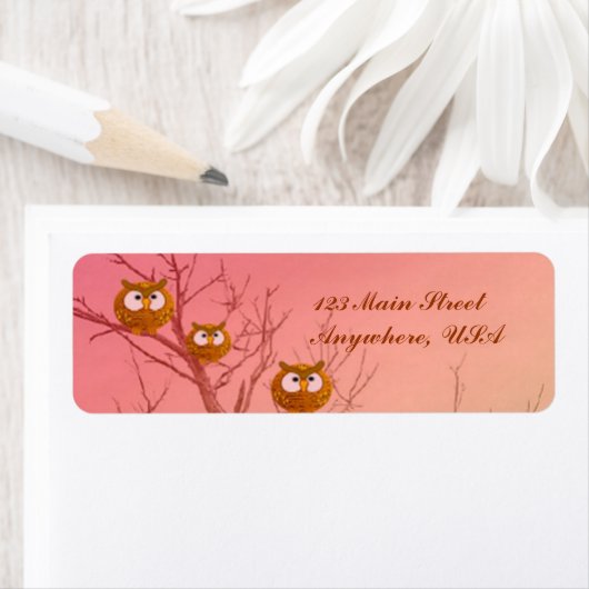Uil Tree Retouradreslabels sjabloon Etiket (Insitu)