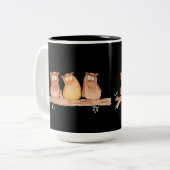 Uil Trio Tweekleurige Koffiemok (Voorkant links)