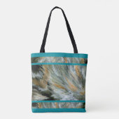 Uil: Turquoise Accent w/Feather Detail Back Tote Bag (Achterkant)