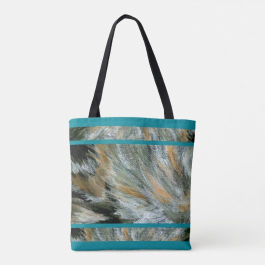 Uil: Turquoise Accent w/Feather Detail Back Tote Bag (Achterkant)