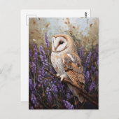 Uil tussen de lavendelbloemen briefkaart (Voorkant / Achterkant)