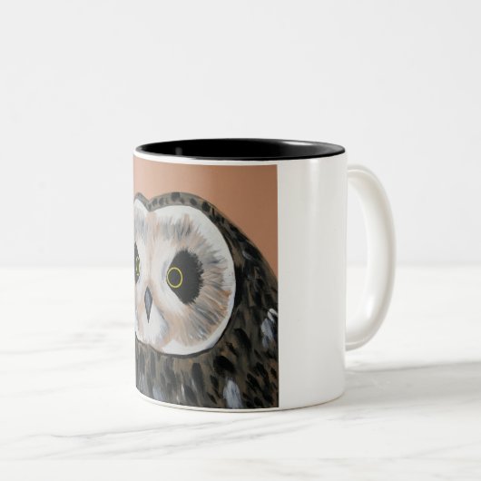 Uil Tweekleurige Koffiemok (Voorkant rechts)