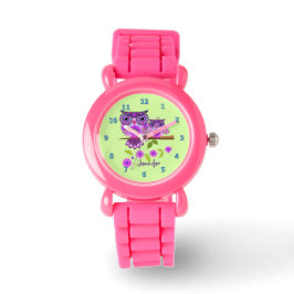 Uil, uil, aangepaste naam & kloknummers horloge