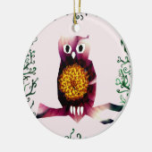 Uil, Uil Vogel Bloemen Art Circle Ornament (Links)