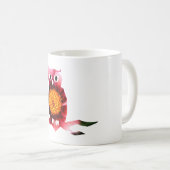 Uil, Uil Vogel Bloemen Kunst Mok (Voorkant rechts)