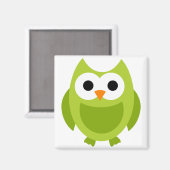 Uil Uilen Vogelvogels Groen Leuk Cartoon Dier Magneet (Voorkant / Achterkant)