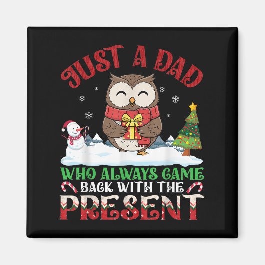 Uil vader die altijd terugkwam met het cadeau Kers Magneet (Voorkant)
