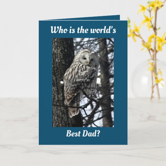 Uil Vaderdag Kaart (Gele Bloem)