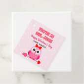 Uil Valentijnse Labels Roze Harten Gift (In situ)