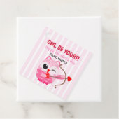 Uil Valentijnse Labels Roze Harten Gift (In situ)