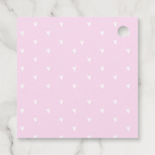 Uil Valentijnse Labels Roze Harten Gift (Achterkant)