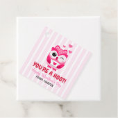 Uil Valentijnse Labels Roze Harten Gift (In situ)