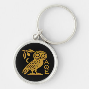 Uil van Athena Atheense munt Oud-Grieks symbool Sleutelhanger