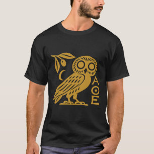 Uil van Athena Atheense munt Oud-Grieks symbool T-shirt