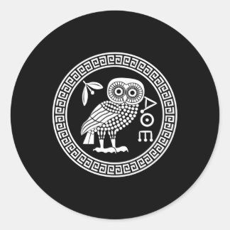 Uil van Athena Oudgriekse mythologie is van Athena Ronde Sticker