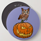 Uil van de Doordringende kreet van Halloween de Ronde Button 6,0 Cm (Voorkant /achterkant)