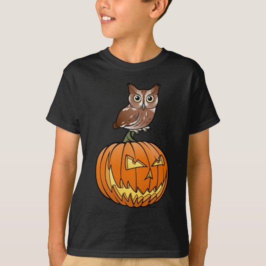 Uil van de Doordringende kreet van Halloween de T-shirt (Voorkant)