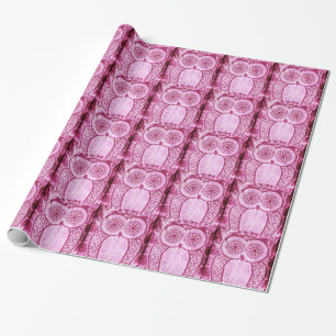 Uil van Hootie van de Jeans van StellaRoot de Roze Cadeaupapier
