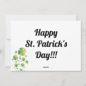 Uil van Sint-Patrick Feestdagenkaart (Achterkant)