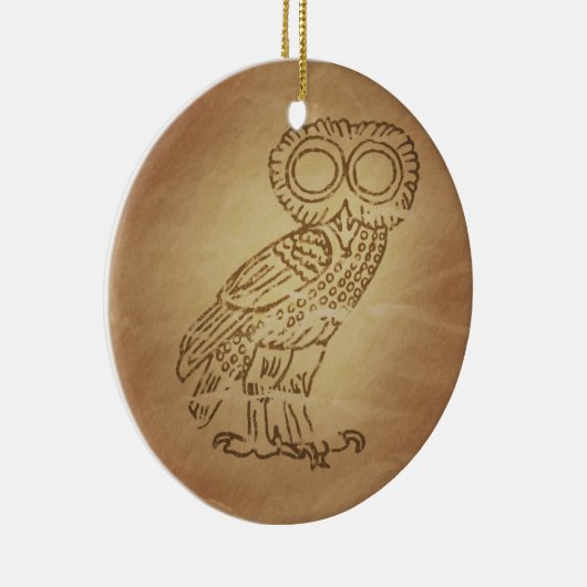 Uil van Wijsheid Grieks Keramisch Ornament (Rechts)