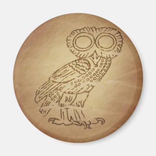 Uil van Wijsheid Grieks Magneet (Voorkant)