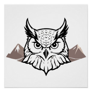Uil Vector Art Animal Modern Urban City Graphic Perfect Poster