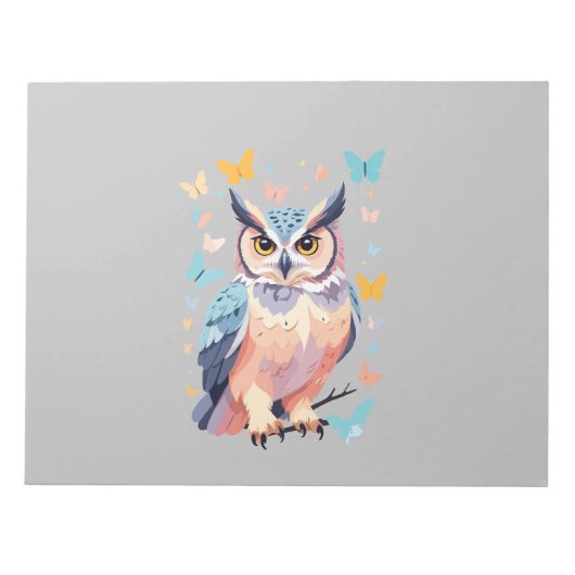 Uil Vector Schilderen Schattig Fun Animal Spelen Notitieblok (Voorkant)