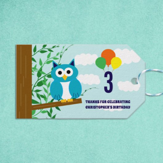 Uil Verjaardag Cadeaulabel
