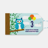Uil Verjaardag Cadeaulabel (Voorkant (Horizontaal))