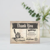 Uil verjaardag magische dank u briefkaart (Staand voorkant)