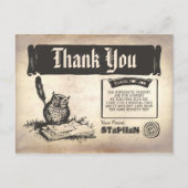 Uil verjaardag magische dank u briefkaart (Voorkant)